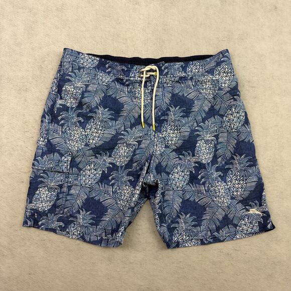 Tommy Bahama Swim Trunks Mens XXL 2XL Blue Pineapple Board Shorts Mesh Lined - Picture 3 of 15